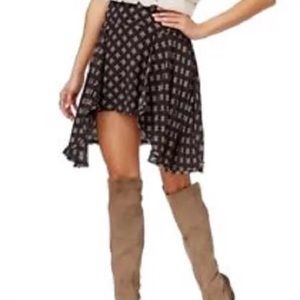 Free People Asym Printed Skirt Boho Festival 8/M